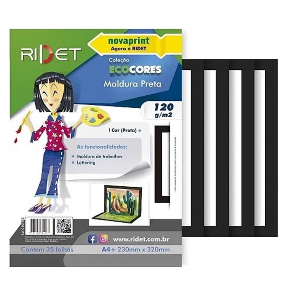 Bloco Criativo EcoCores Moldura Preta A4+ 35 Folhas 120g Ref. 010018 - Novaprint/ Redit