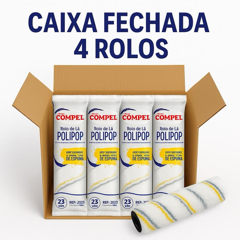 Rolo P/ Pintura 4 Unidades de Lã Microfibra 10mmx23cm Respingo Zero