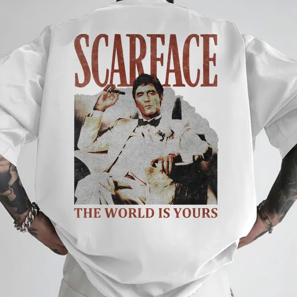 Camiseta Scarface Camisa Blusa Unissex Masculino Feminino 100% Algodão Top Premium Street wear Plus Size