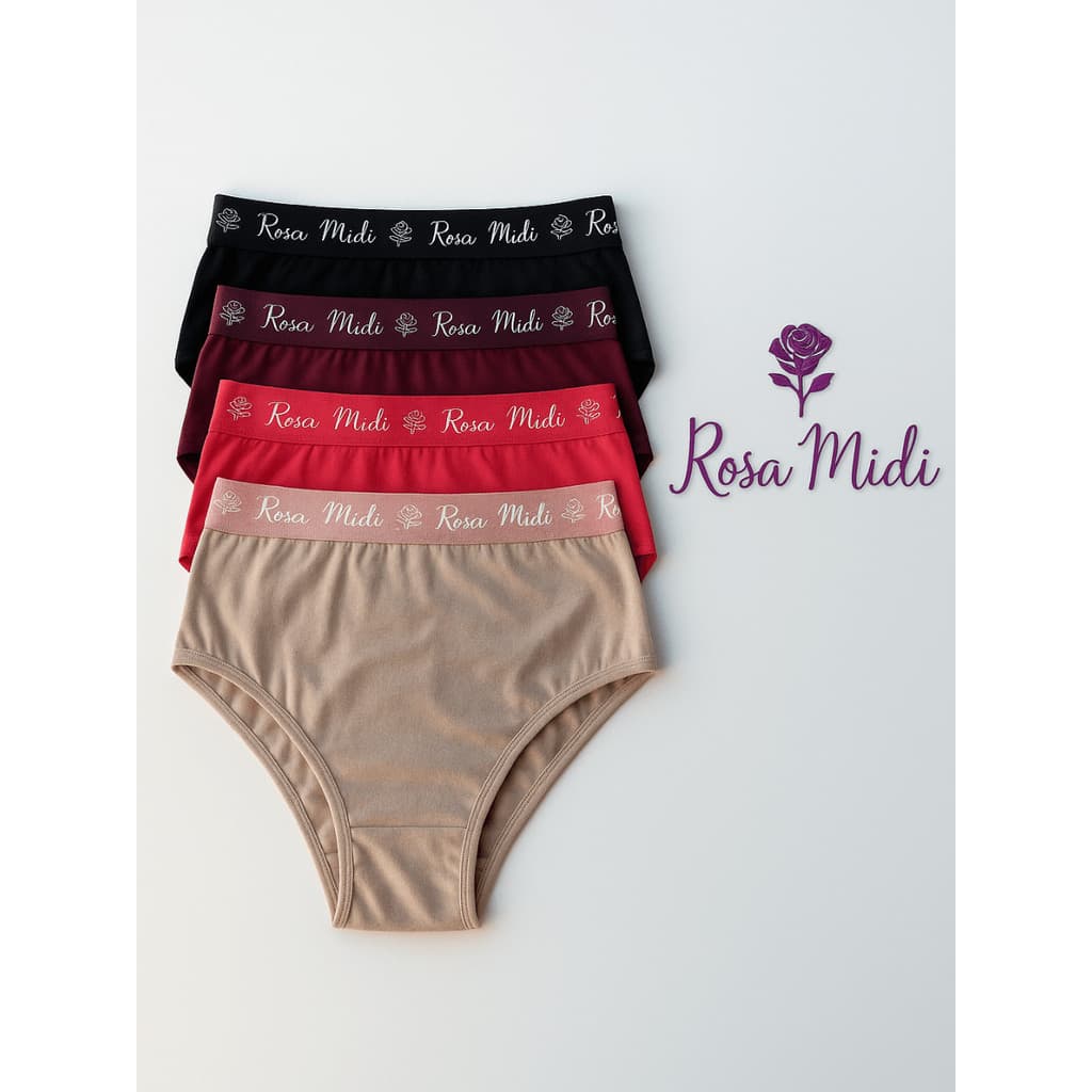 Kit 5 Calcinhas Plus Size Algodão com Elástico Exposto Cores Sortidas