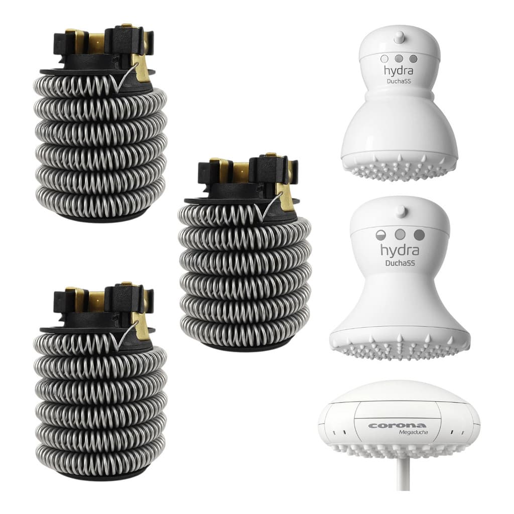 Kit Resistência Ducha SS Corona Ballerina Hydra Duchinha 3T 220v 5200w Chuveiro Elétrico Duchinha