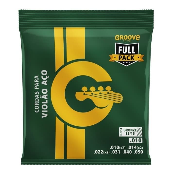 Encordoamento Groove / Solez Gfp3 P/violão Full Package Calibre 0.010