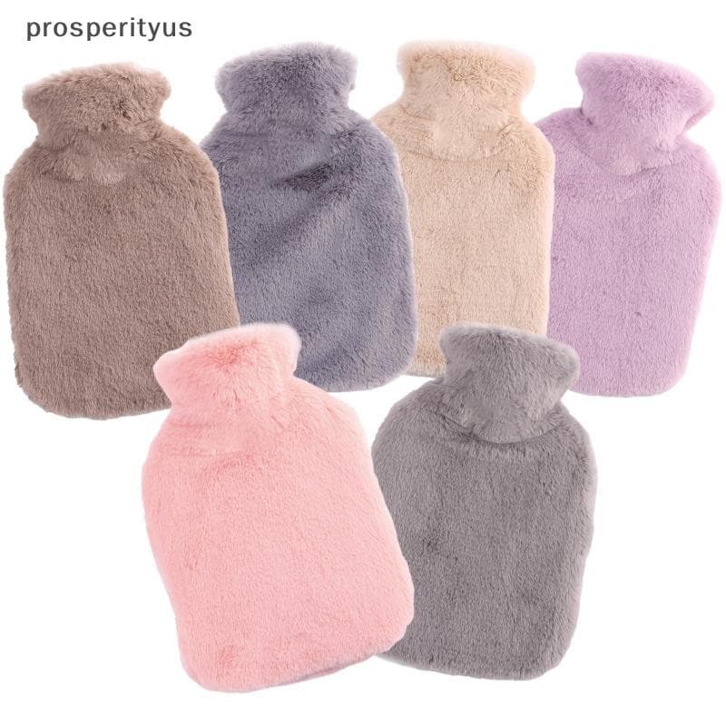 [prosperityus] Bolsa De Água Quente 2L Capa Protetora De Pelúcia Removível De Inverno Lã Sintética À Prova De Frio Capas