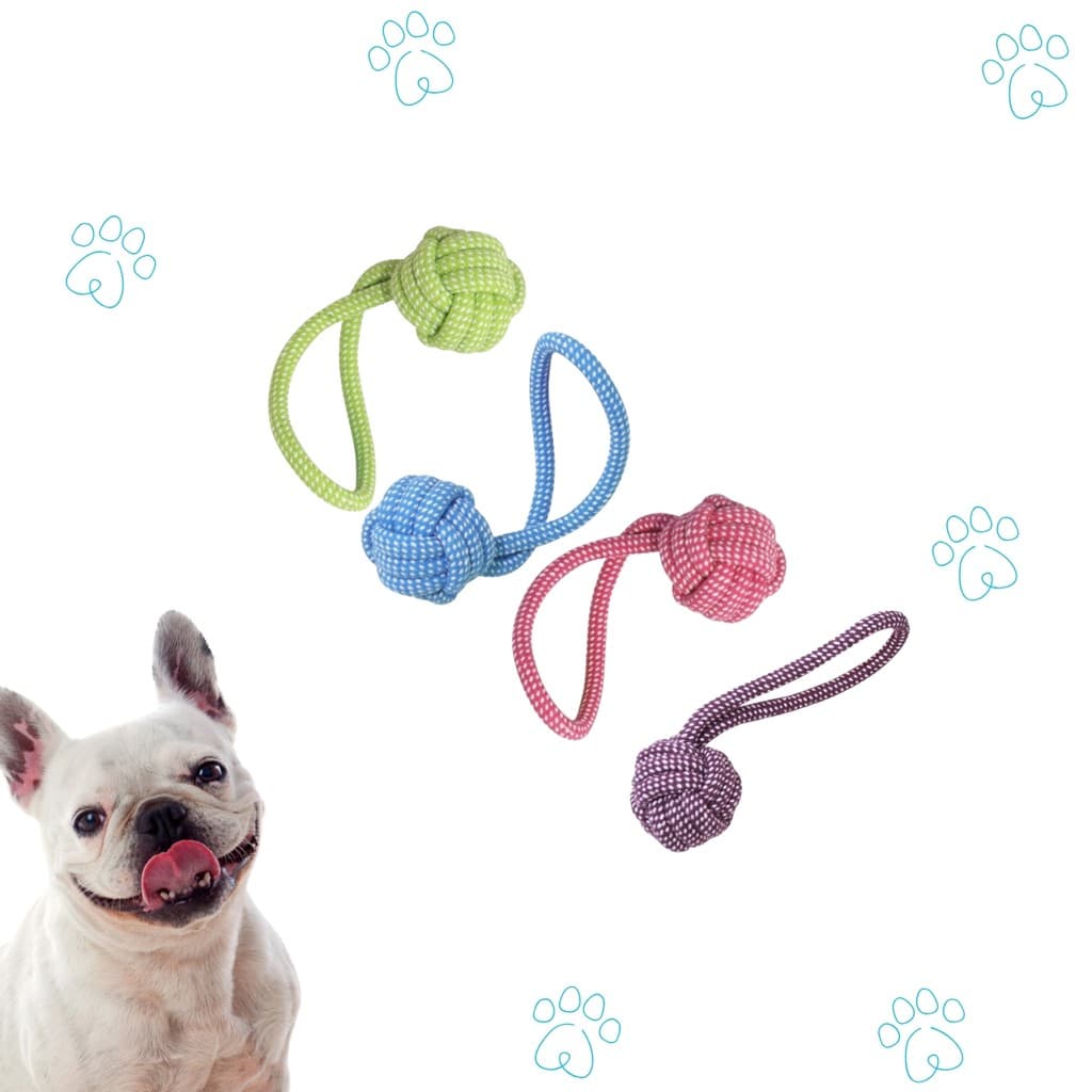 Brinquedo Corda Bola Resistente para Cachorro Mordedor Pet Puxador Algodão Forte Morder Brincar
