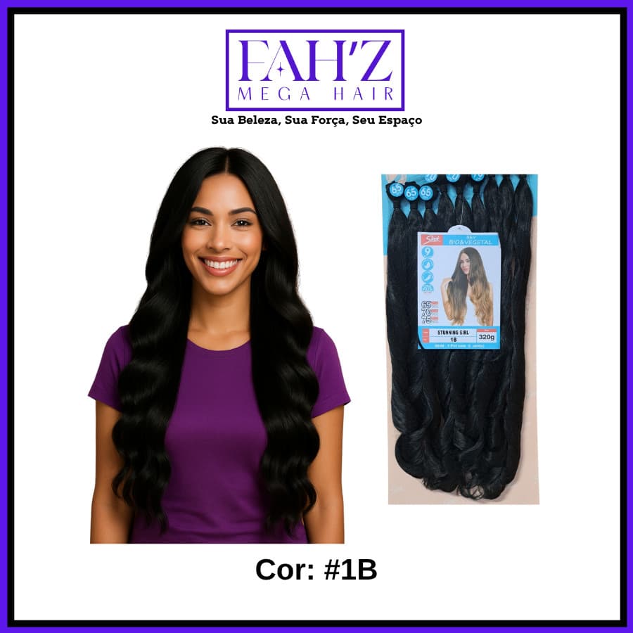 Sleek Cabelo Bio Vegetal Fibra Ondulada 75cm 320gr 9 Telas Stunning Girl