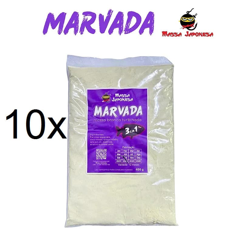 kit 10 Massa Marvada Branca Turbinada 400g 3 em 1 Massa Japonesa