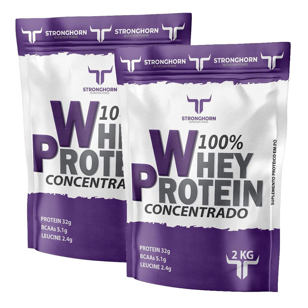2x Whey Protein 100% Ultra Concentrado 2Kg Stronghorn