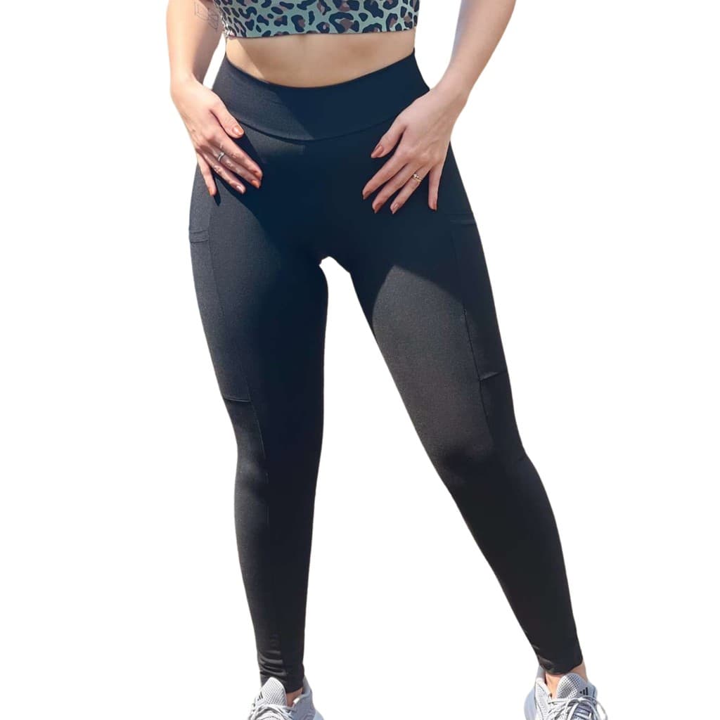 Calça Ciclismo Feminino PP ao Plus Size  Black Com Bolso Forro espuma ou Gel