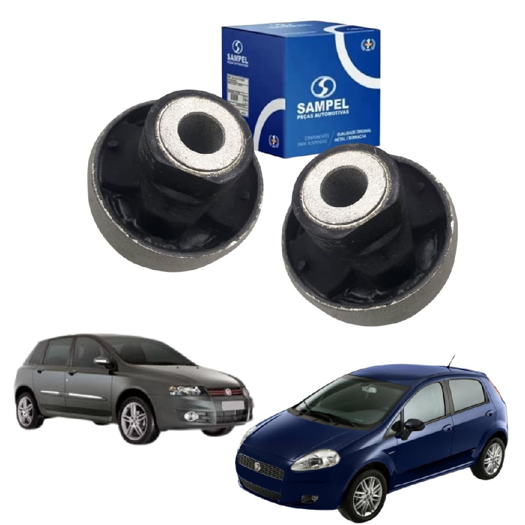 Par bucha traseira bandeja dianteira Fiat Stilo Bravo Sampel
