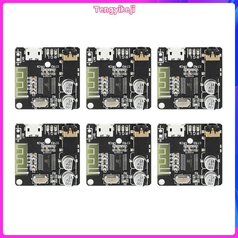 6 Pces VHM-314 V . 20 Placa Receptora De Áudio Bluetooth 5.0 Mp3 Decodificadora Sem Perdas Com Carregamento De Bateria D