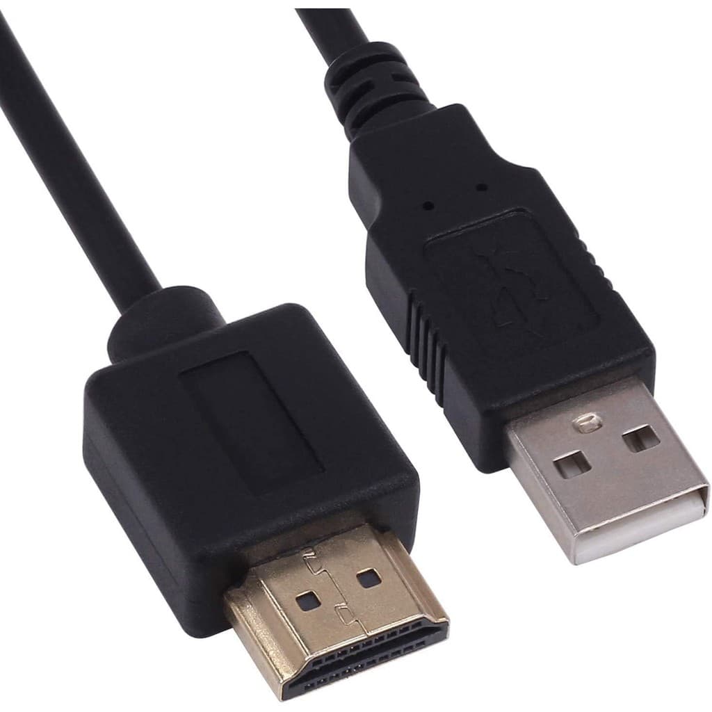Cabo USB para HDMI, 1,8 m USB 2.0 macho para HDMI macho adaptador divisor de cabo carregador