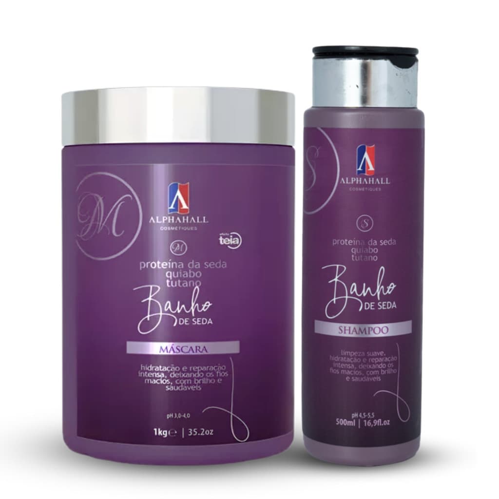 Kit Shampoo 500ml + Hidratação 1kg Banho de Seda