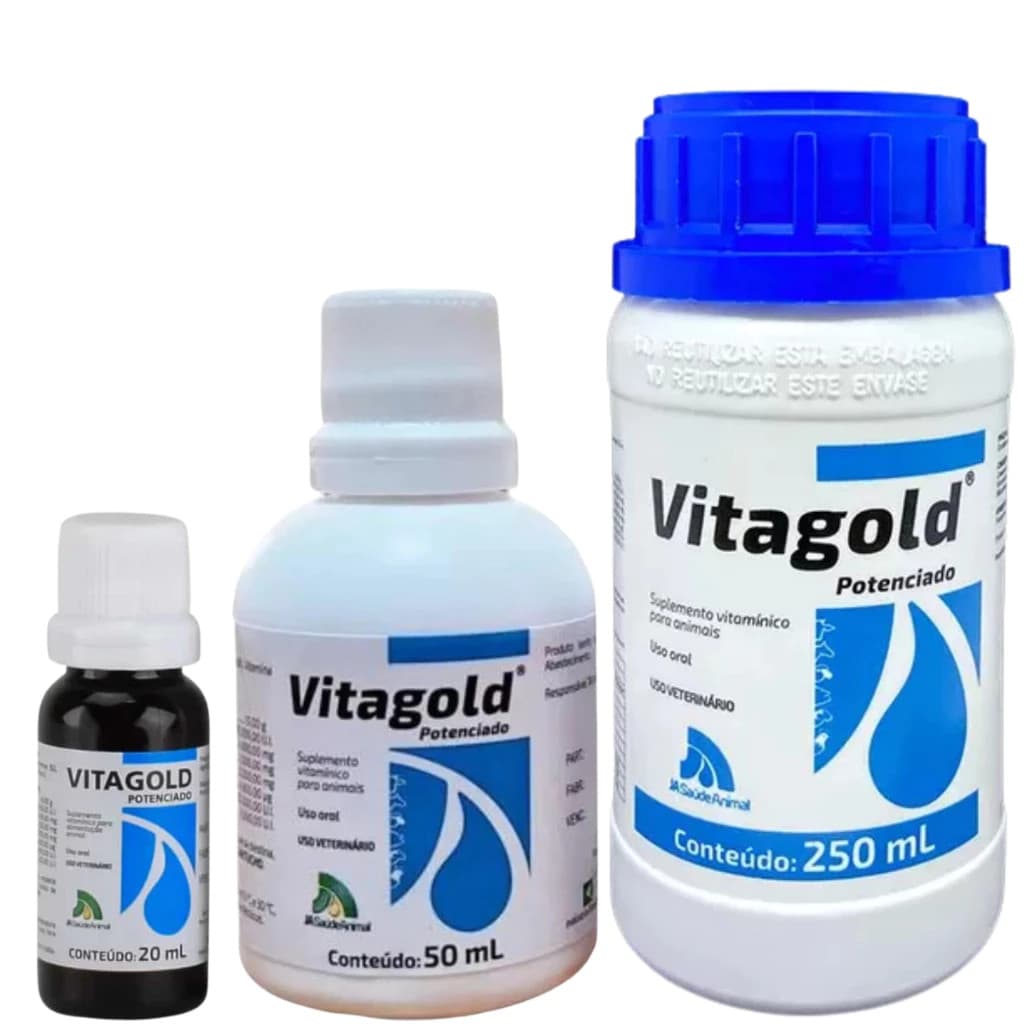 Vitagold Potenciado Suplemento Vitamínico Para Animais Bovino Suino Equino Aves Ovinos