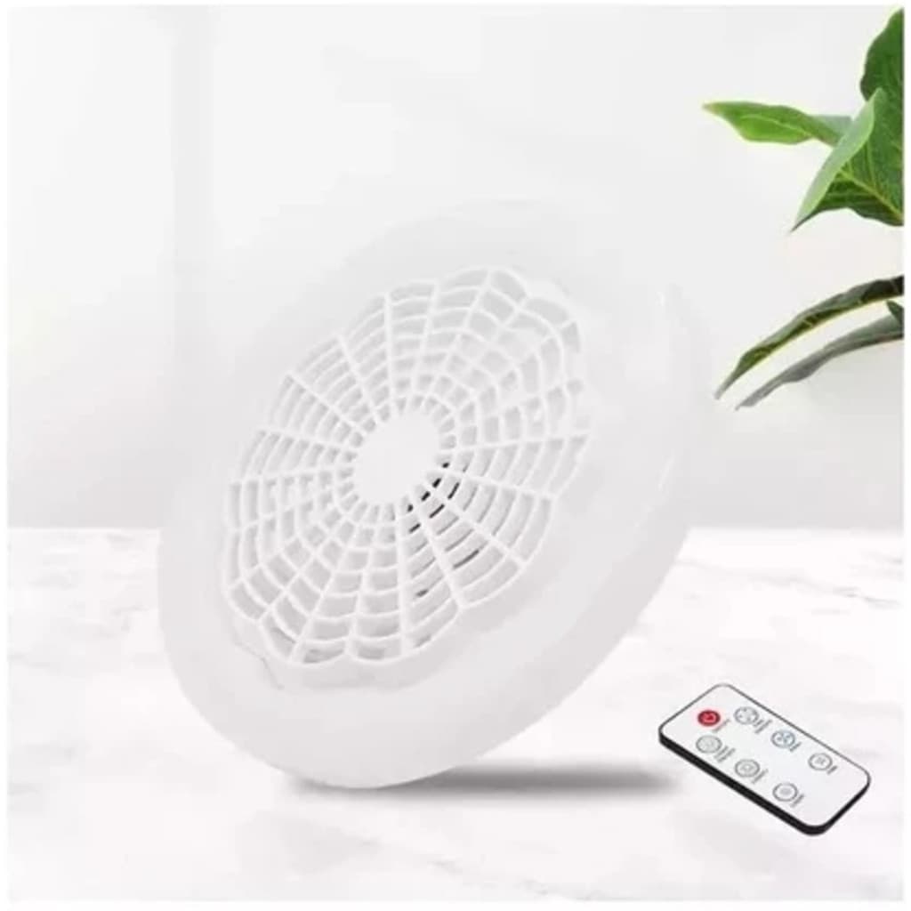 Lâmpada Led Com Ventilador Teto Soquete Controle Remoto 30w
