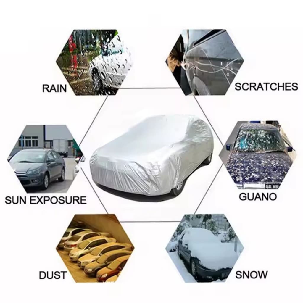 Capa Automotiva Grossa Forrada Impermeável Ajustável ao Carro - Sol, Chuva, Poeira P.HQ