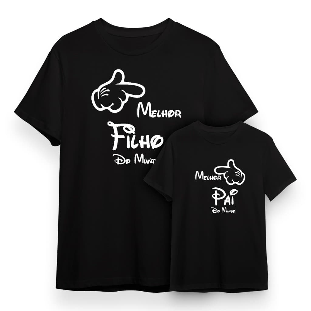 Kit 2 Camisetas Melhor Pai Filho Do Mundo Dia Dos Pais Camisa Plus Size Adulto e Infantil