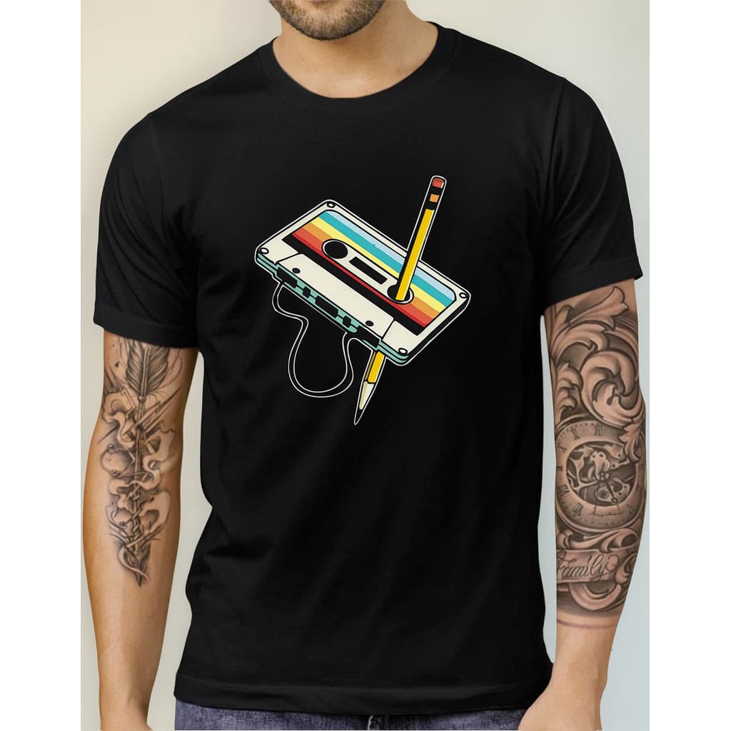 Camiseta Masculina Fita Cassete Anos 80 Clássico Estiloso