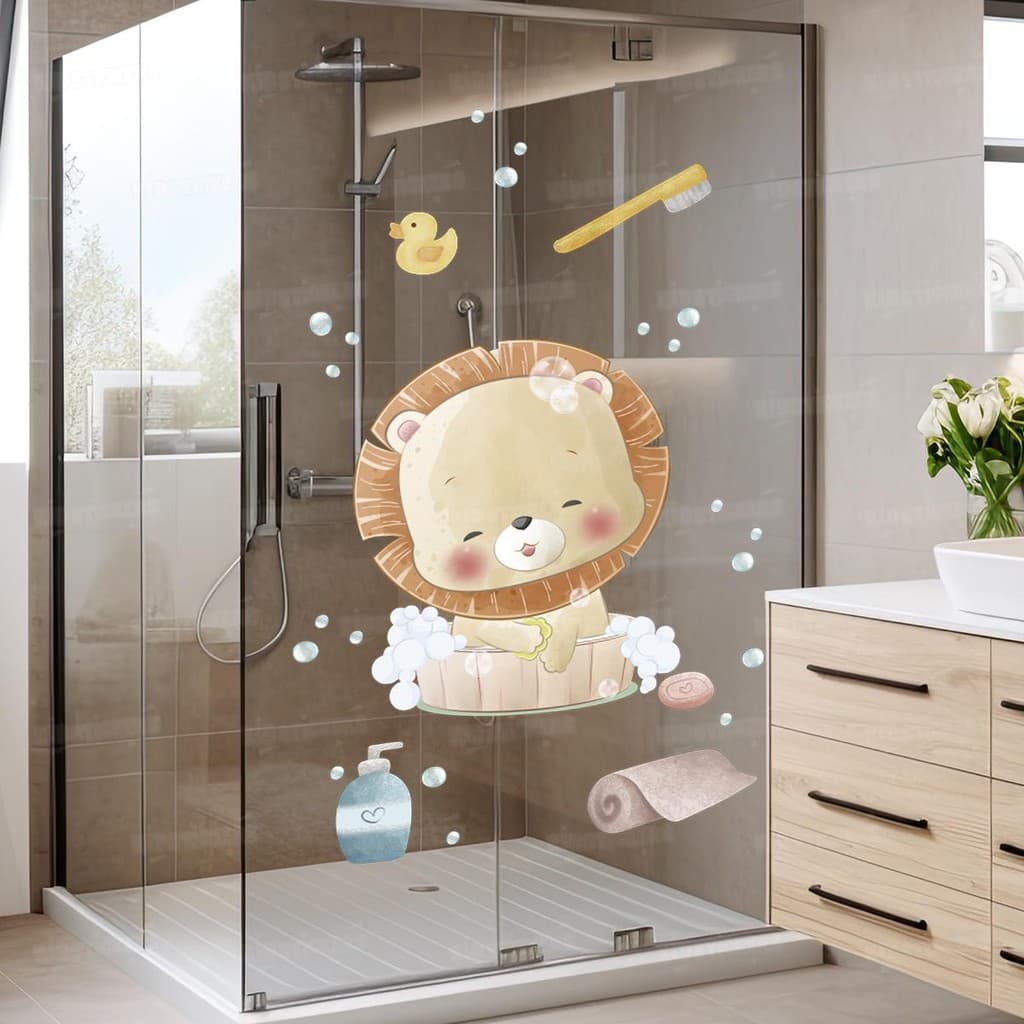 Kit Papel Parede Safari Lavável Infantil Seguro Fácil Aplicação para Quarto Bebê Piscina Banheiro Kids