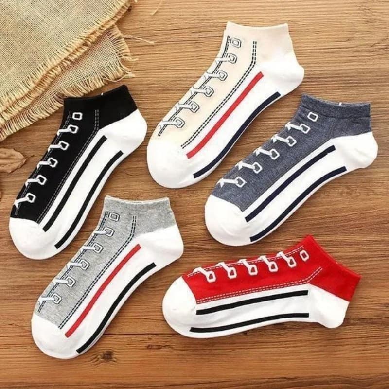 Kit 3,6,9 ou 12 pares Meias Soquete Desenho Tênis All Star Unissex