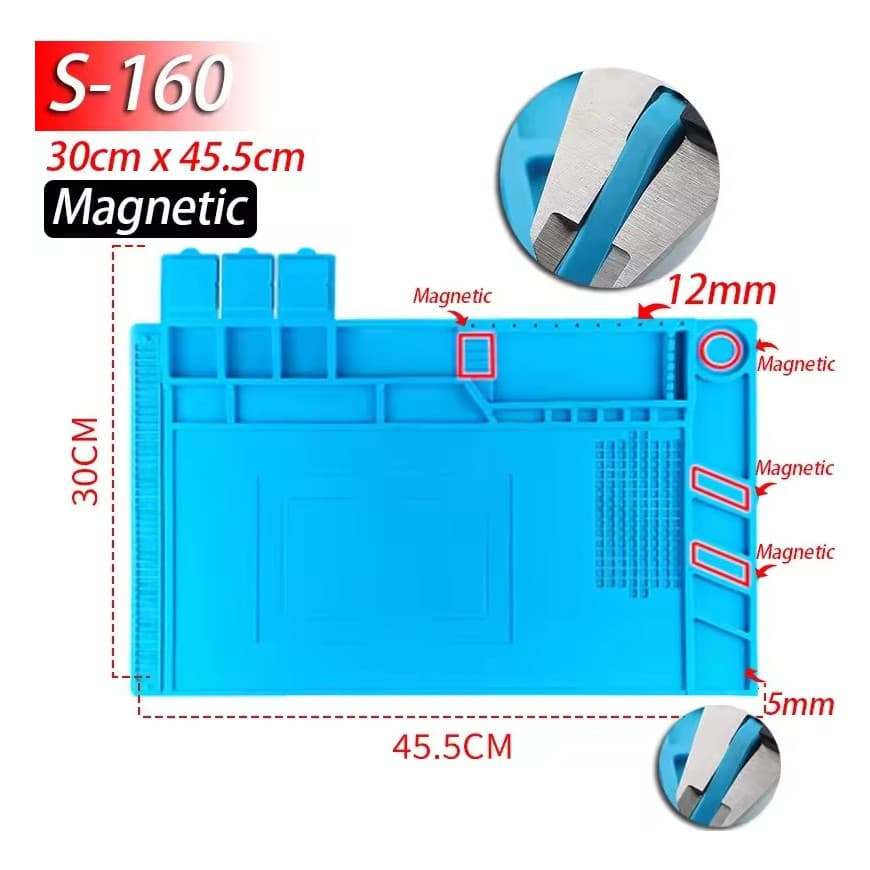 Estação De Trabalho Manta Antiestática Silicone Bancada Azul