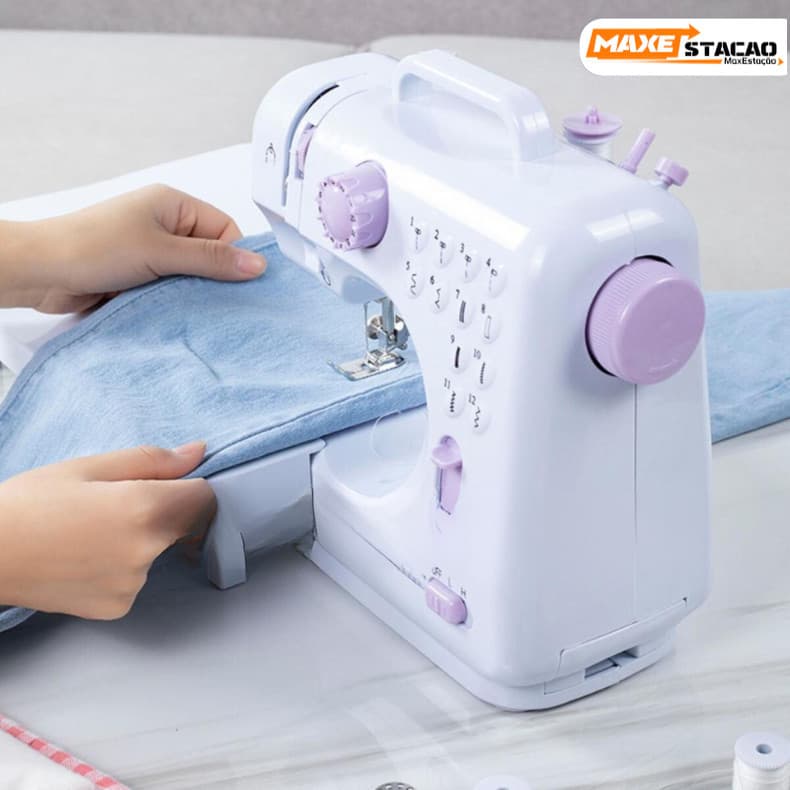 Mini máquina de costura multifuncional, adequada para 12 modos de ponto