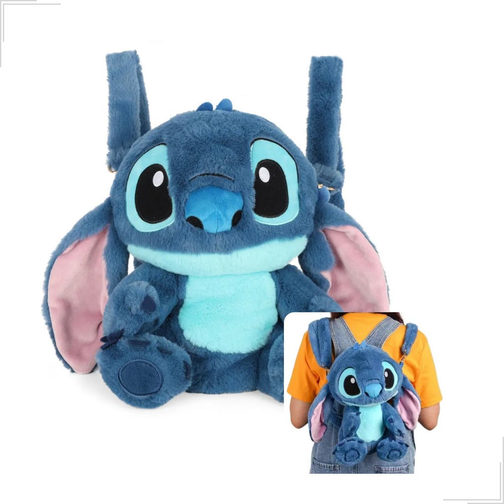 Mochila 2 Em 1 Stitch Pelúcia Disney Bolsa Passeio Original