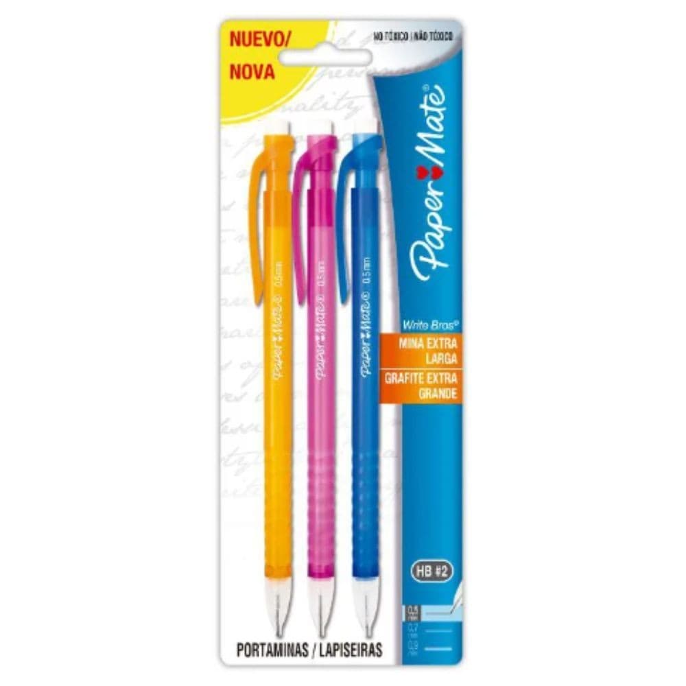 KIT 3 LAPISEIRA PAPER MATER Write Bros -0.5mm  ESPECIAL QUEIMÃO DE ESTOQUE VOLTA AS AULAS