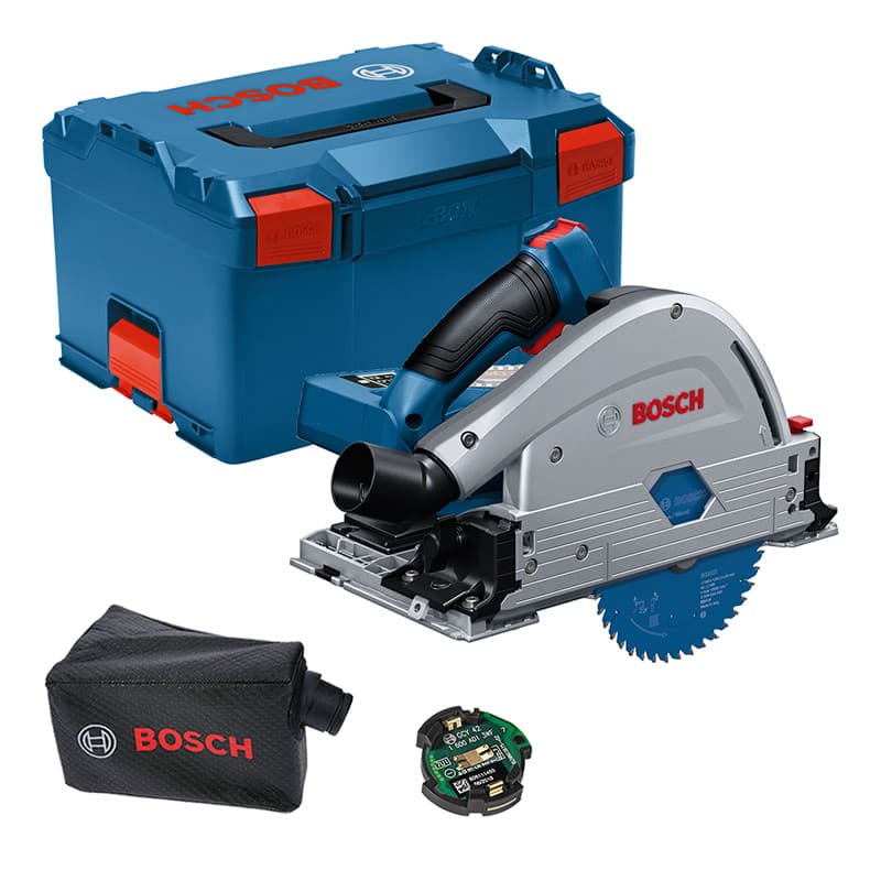 Serra Circular de Trilho 5.1/2" 1620W a Bateria 18V + Maleta L-Boxx 238 e Disco Expert para Madeira Bosch GKT 18V-52 GC