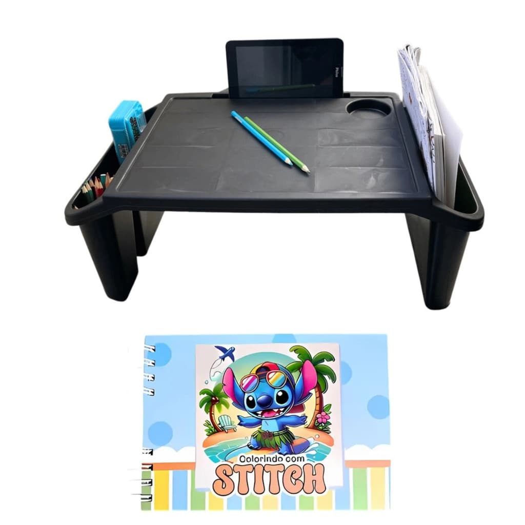Mesa Apoio Infantil + Livro de Capa Dura – 48 Páginas para Colorir, Criar e Aprender