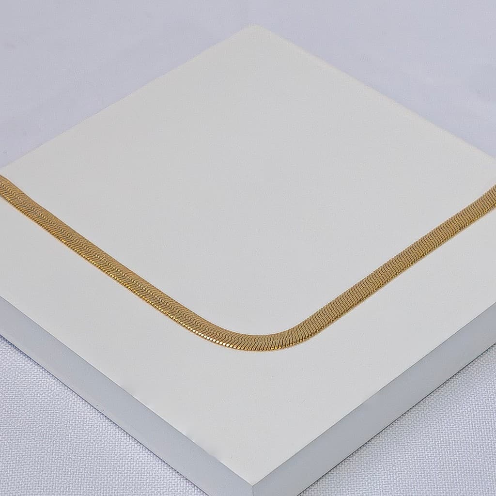 Colar Folheado a Ouro Malha Laminada 4mm