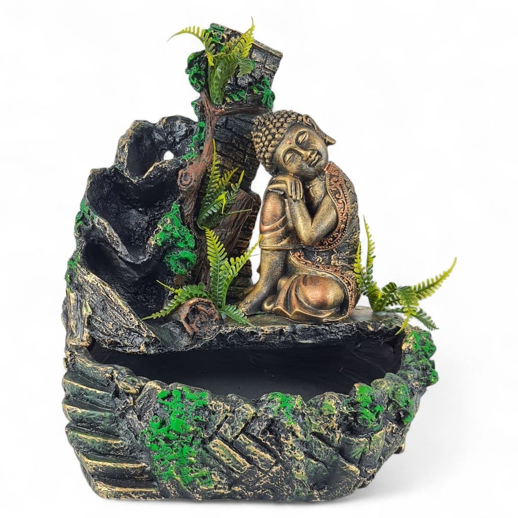 Fonte De Agua Cascata Buda Sonhador Tibetano Decorativo Zen