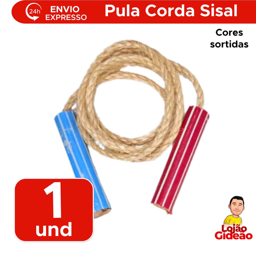 Pula Corda Sisal Cabo De Madeira Brinquedo Infantil Para Criança Sortido