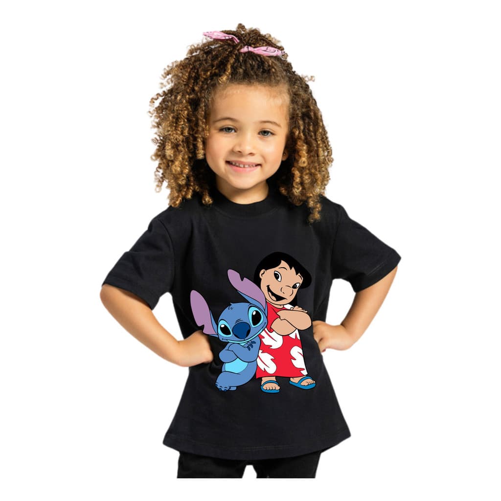 Camiseta Infantil Stitch Estampada Manga Curta Criança