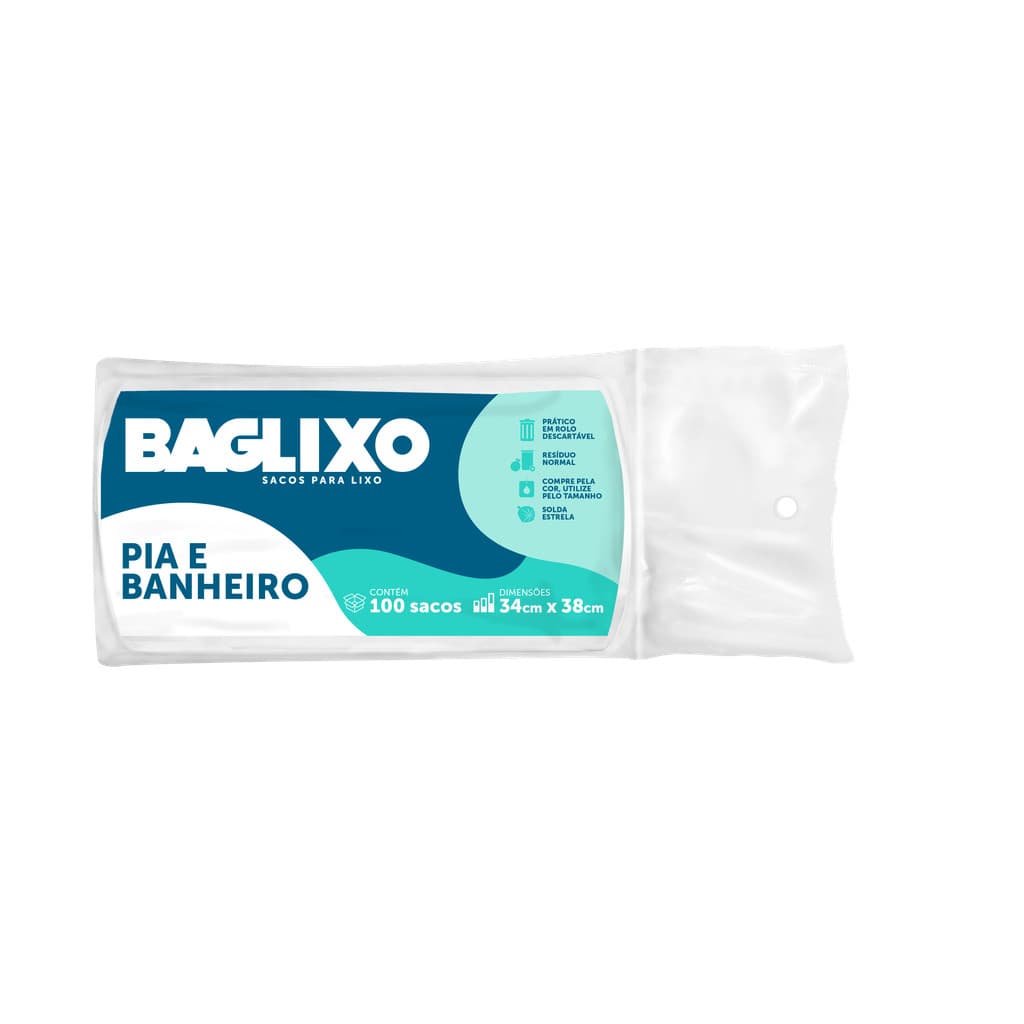 SACO DE LIXO P/ CESTO PIA/BANHEIRO - BRANCO C/ 100un