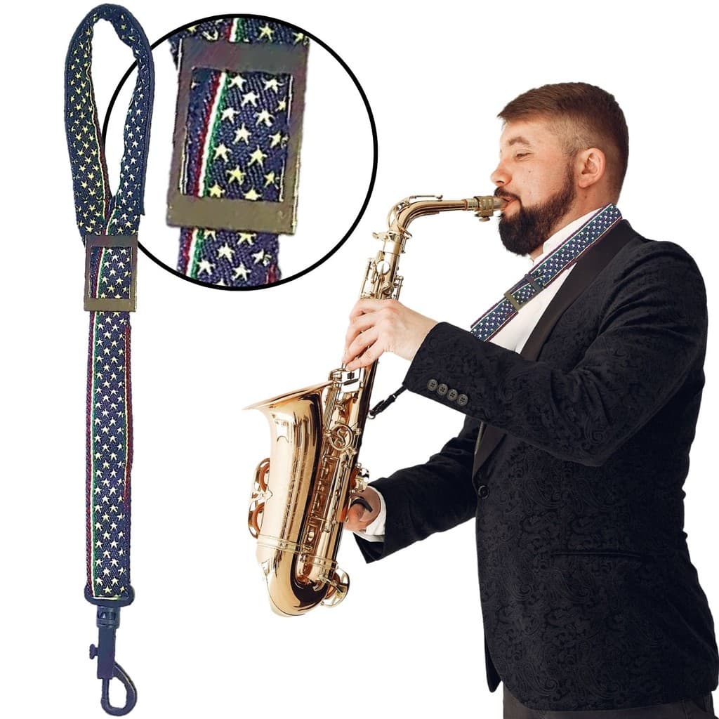 Correia Ajustavel Universal para Instrumento Musical Sopro Sax Alto Tenor Saxofone Profissional Yamaha Michael Eagle