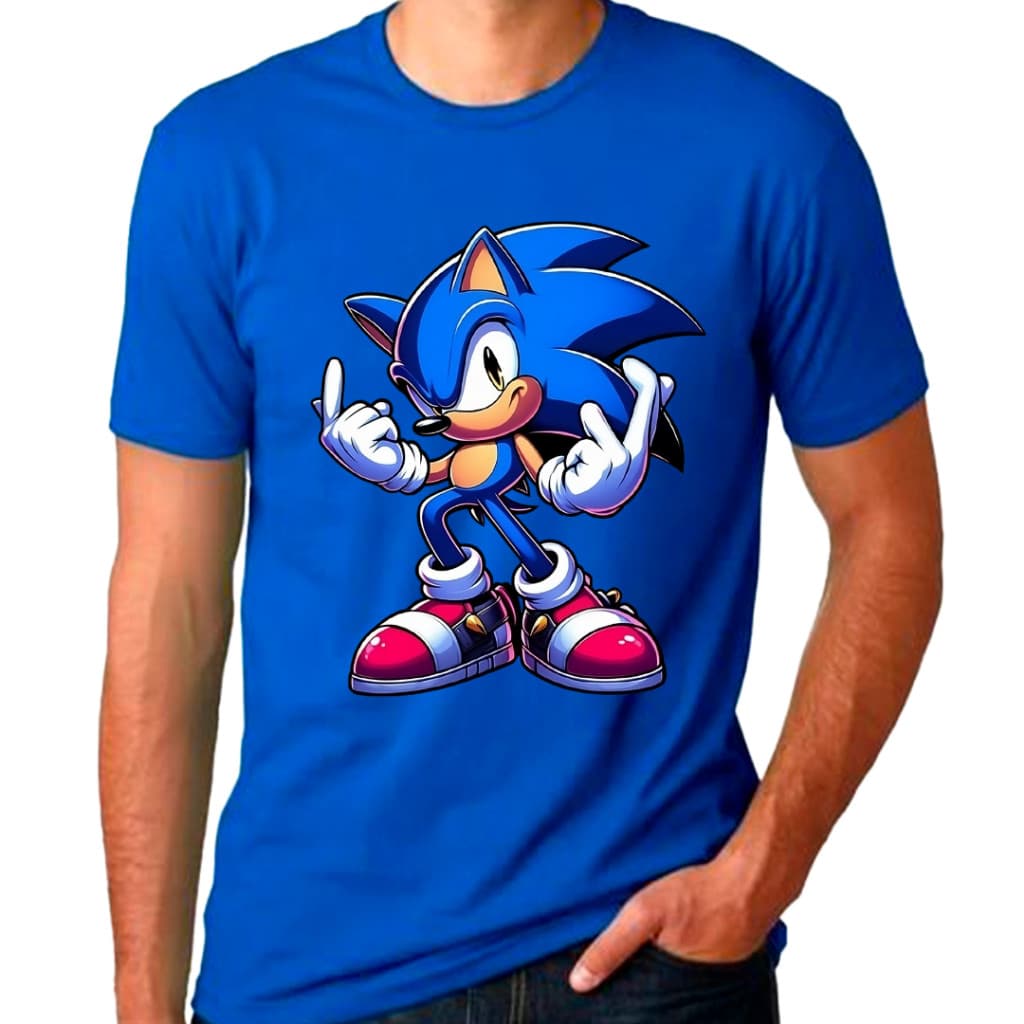 CAMISETA DO SONIC Adulto e Infantil blusa Unissex 100% Algodão