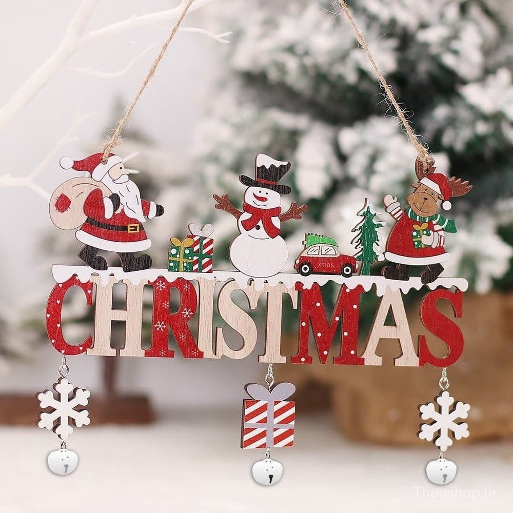 Ornamento De Pingente De Natal De Madeira/Decoração De Árvore Para Casa Restaurante Ano Novo ZXZT