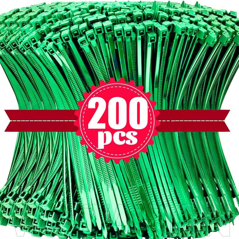 Abraçadeira Verde 100/50 Unidades-Prendedor De Suporte Para Plantas De Nylon-Organizador À Prova D'água Ajustável-Laço Z