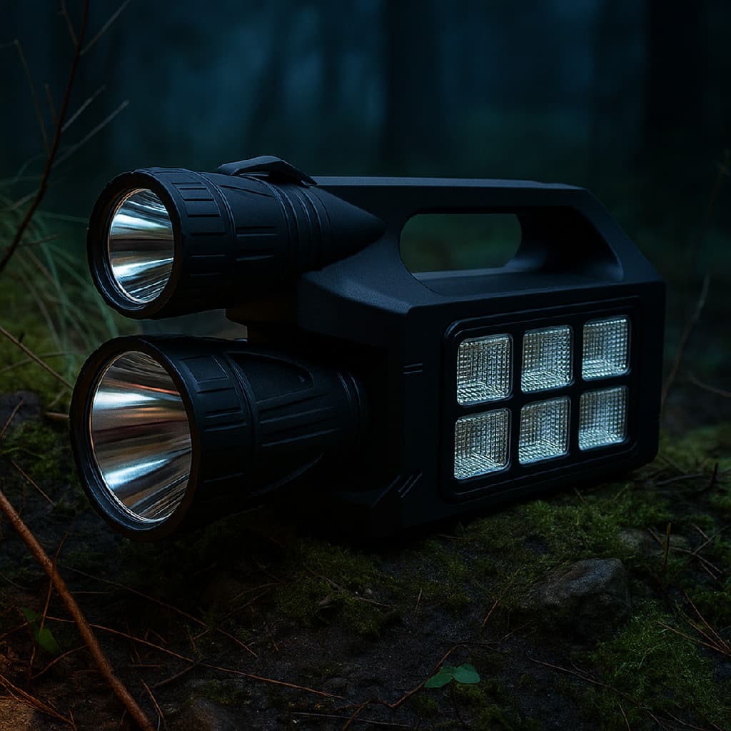 Lanterna LED recarregável holofote potente de mão forte tatica Multifuncional
