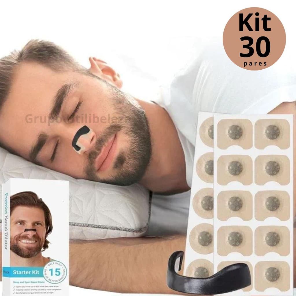 Clip Nasal Dilatador Sono Redutor Ronco Kit Nariz Respirar Tiras Nasais Reduzir Ronco
