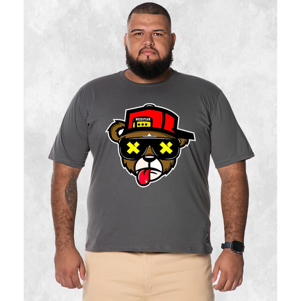 Camiseta Plus Size Premium Estampada Algodão Boné Bolado 3.0