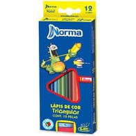 Lapis De Cor Norma 12  Cores Triangular Com Apontador