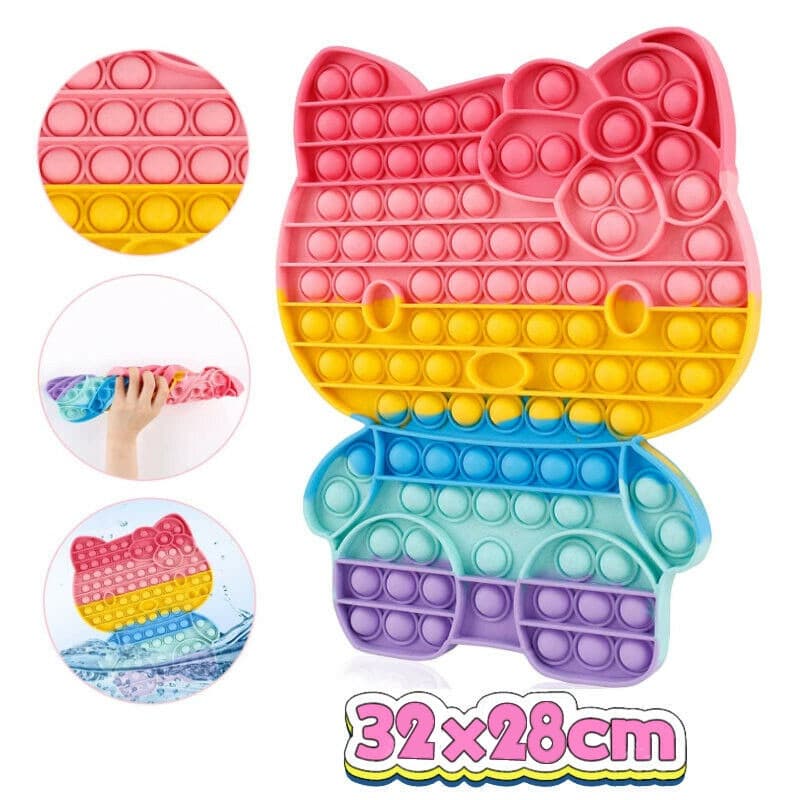 Brinquedo Gigante Popit Fidget Toy Hello Kitty Bolha Fofo E Sensory Hand Game