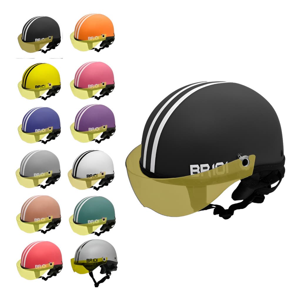 Capacete Coquinho Scooter E-bike Moto Elétrica Viseira Ambar