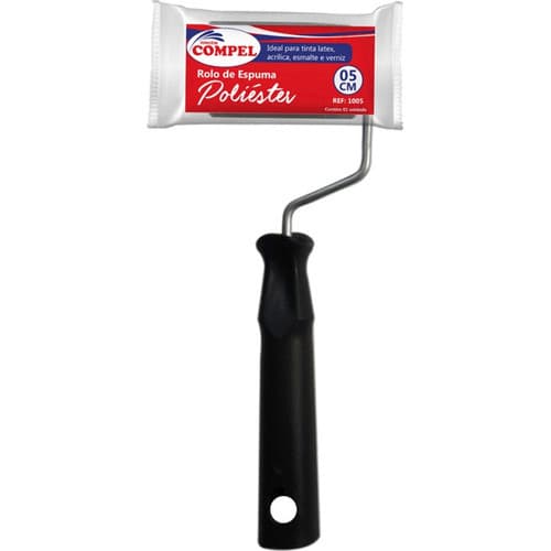 Kit C/12 Pecas Rolo Profissional De Poliester Para Pintura  Compel 5cm