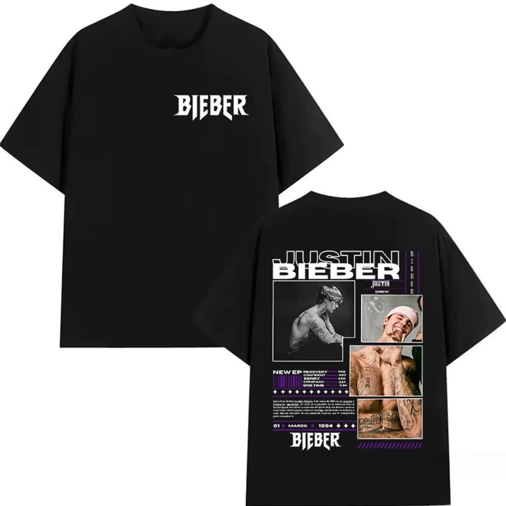 Camiseta Premium em Algodão PuroSISI Camiseta T-shirt Unissex Algodão Justin Bieber Drew New Ep camisa justin bieber