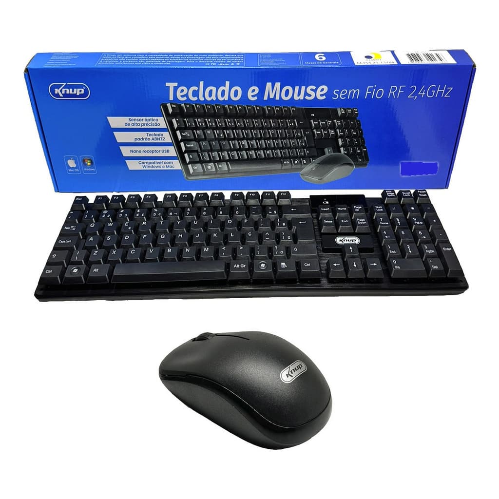 Teclado E Mouse Sem Fio Compatível Windows Mac Xbox Ps5 Premium