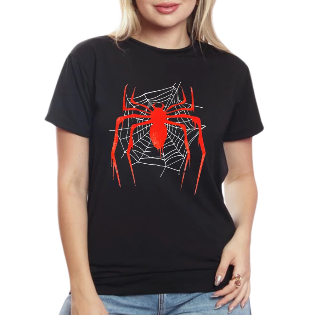 Camiseta Baby Look T-Shirt Cor Preta Modelo: "Spider" BAB-1101-PT  NESTAR