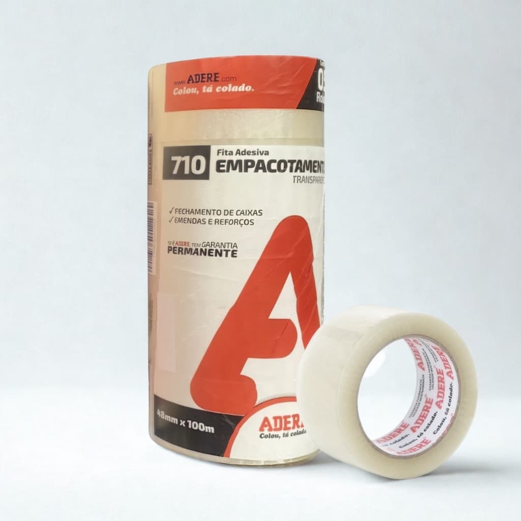 Kit 5 Unidades Fita Embalagem Adere 48mmx100m Transparente