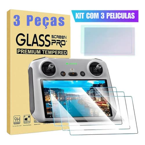 Kit 3 Peliculas De Vidro P/ Controle Dji Mini 3 4 5 Pro Air 3s